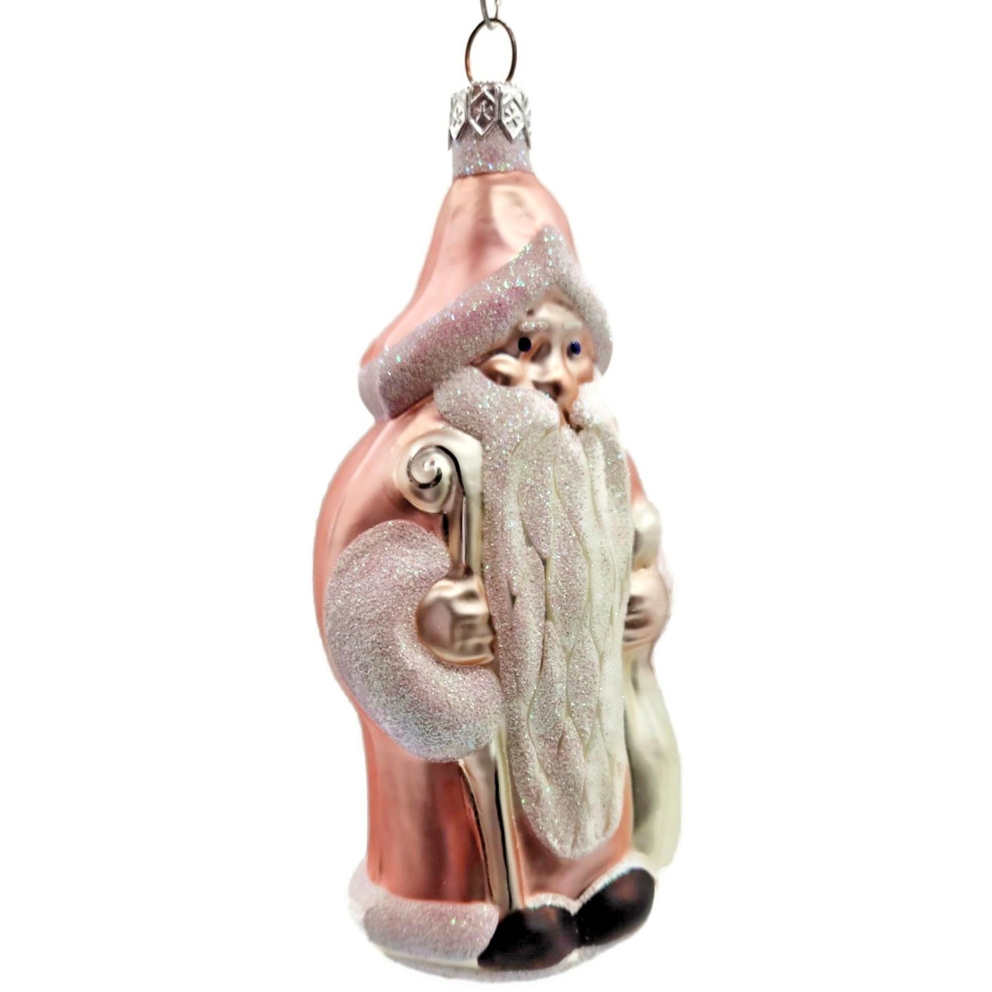Patricia Breen Woodland Santa Claus Pink Christmas Tree Decor Signed Ornament
