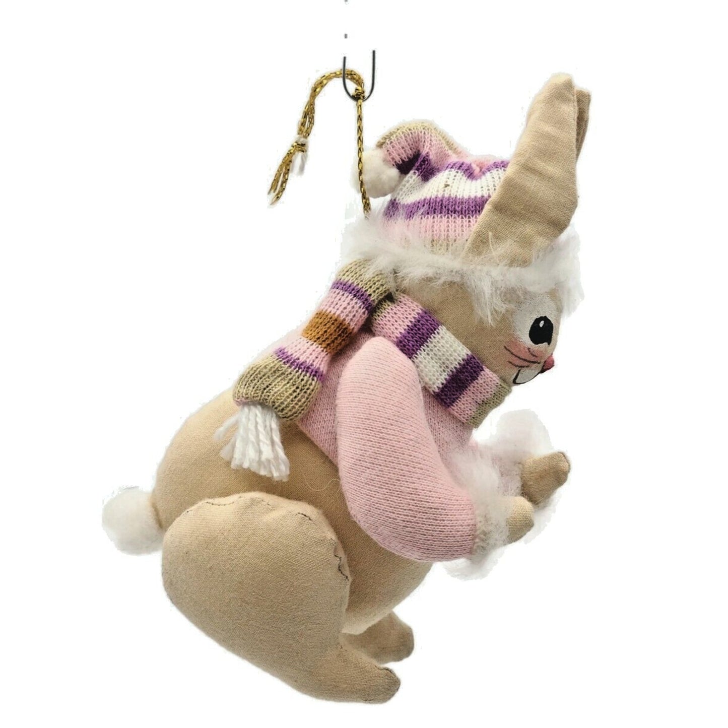 Gladys Boalt Rabbit Pink Outfit Muffler Bunny Handmade Christmas Tree Ornament