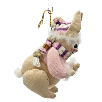 Gladys Boalt Rabbit Pink Outfit Muffler Bunny Handmade Christmas Tree Ornament