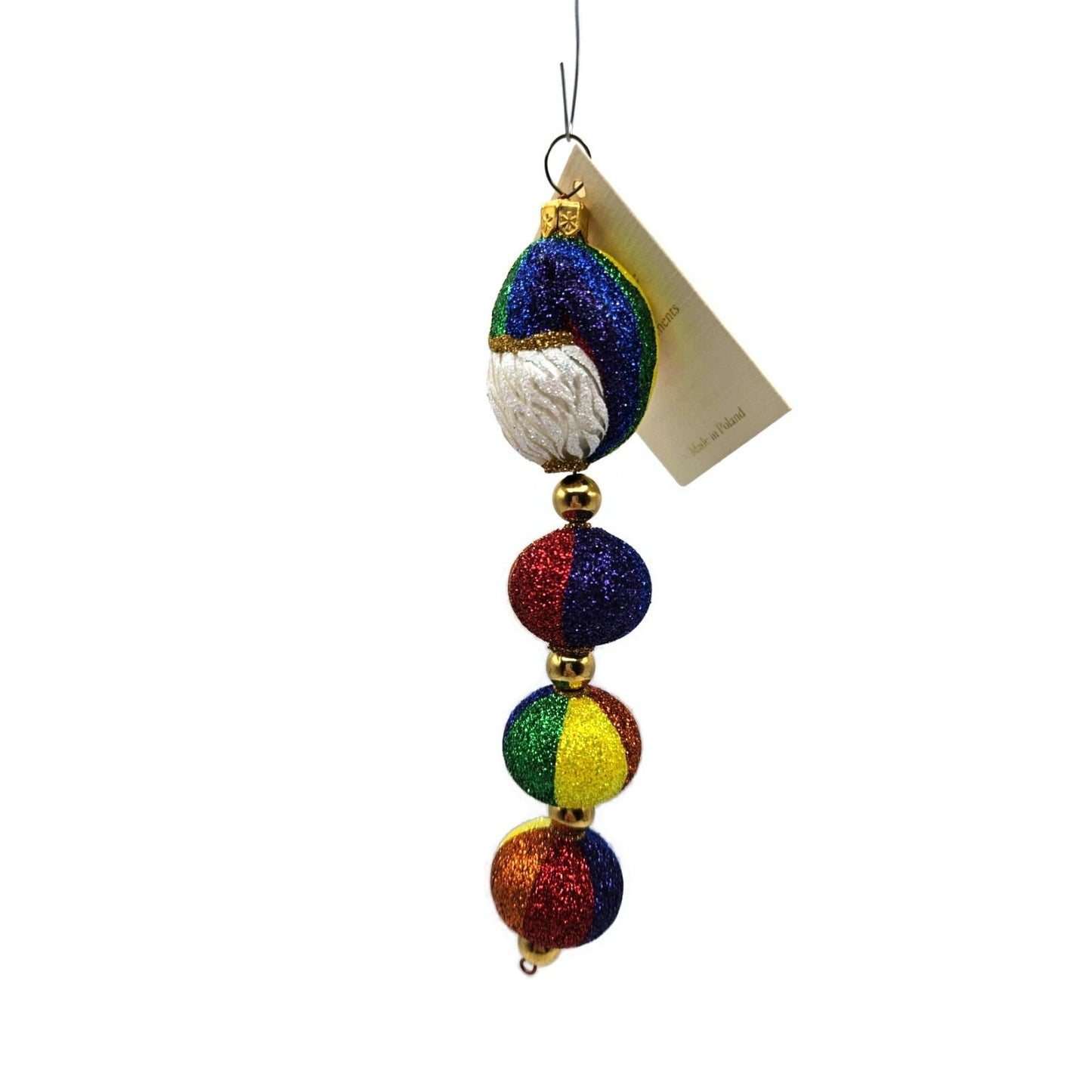 Patricia Breen Santa Claus Kinetic Icicle Rainbow Colors Christmas Tree Ornament