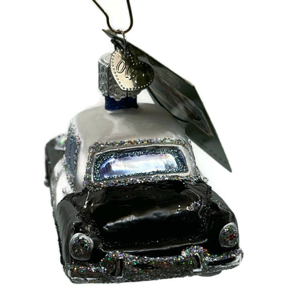 Police Car Ornament OWC Black White Old World Christmas Holiday Tree Decoration