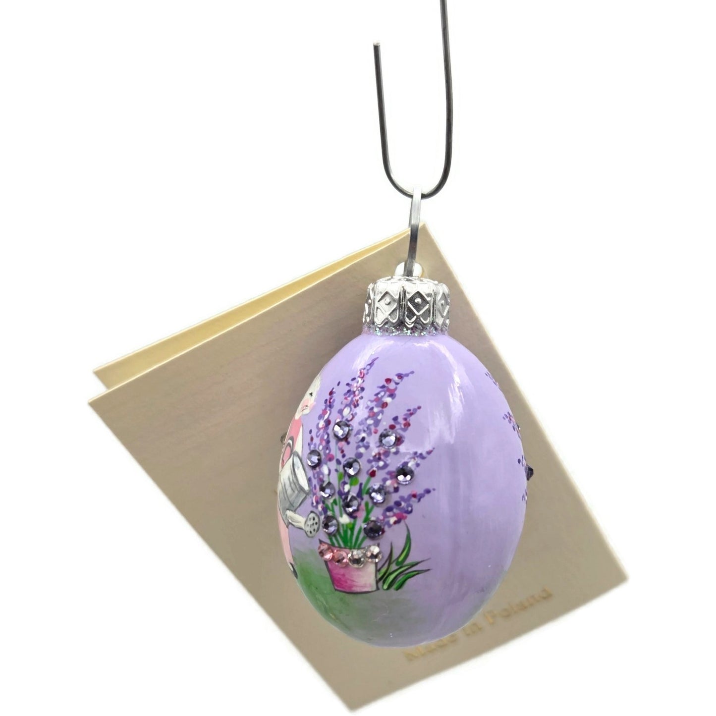 Patricia Breen Miniature Egg Surprise Provencal Bunny Purple Easter Ornament