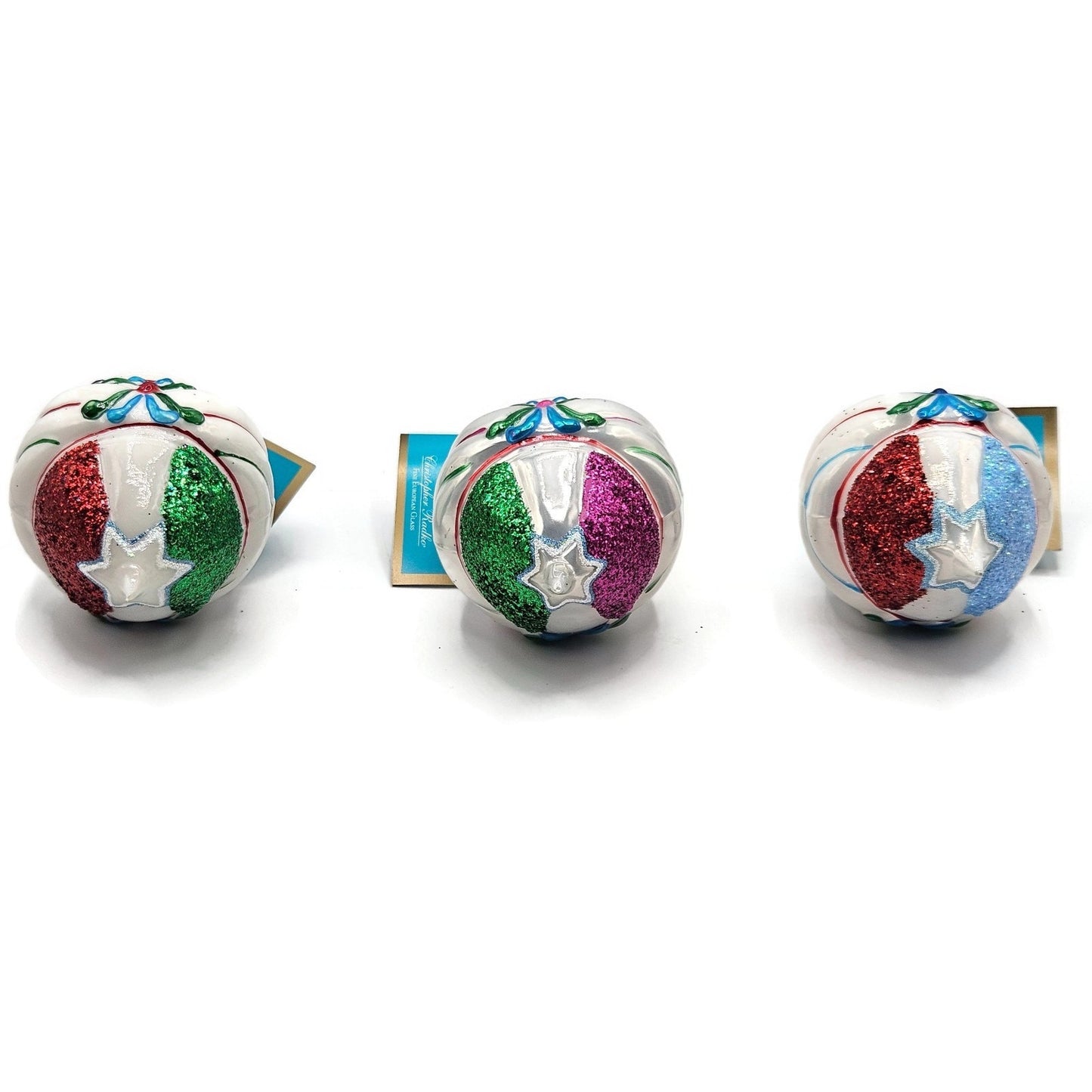 Fantasia Ice Delites Christopher Radko 3 Pcs Set Christmas Ornaments with Box