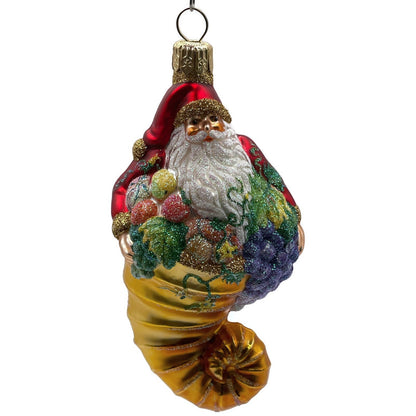 Patricia Breen Plymouth Santa Claus Gold Fruits Fall Christmas Holiday Ornament
