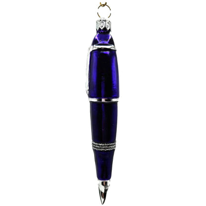 Patricia Breen Pen Purple with Silver Glittered Christmas Holiday Ornament 2400