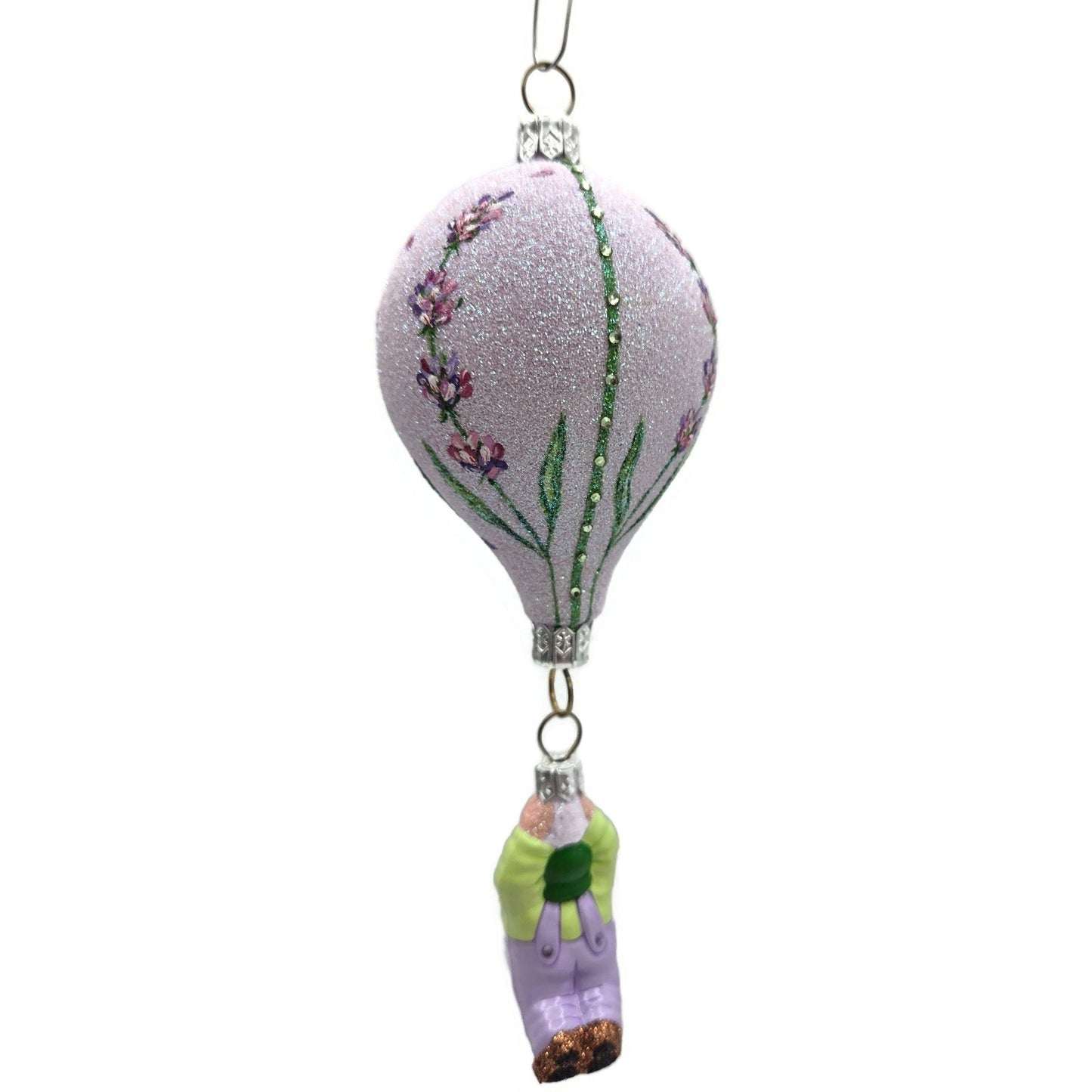 Patricia Breen Miniature Balloon Boy Lavender Floral Christmas Holiday Ornament