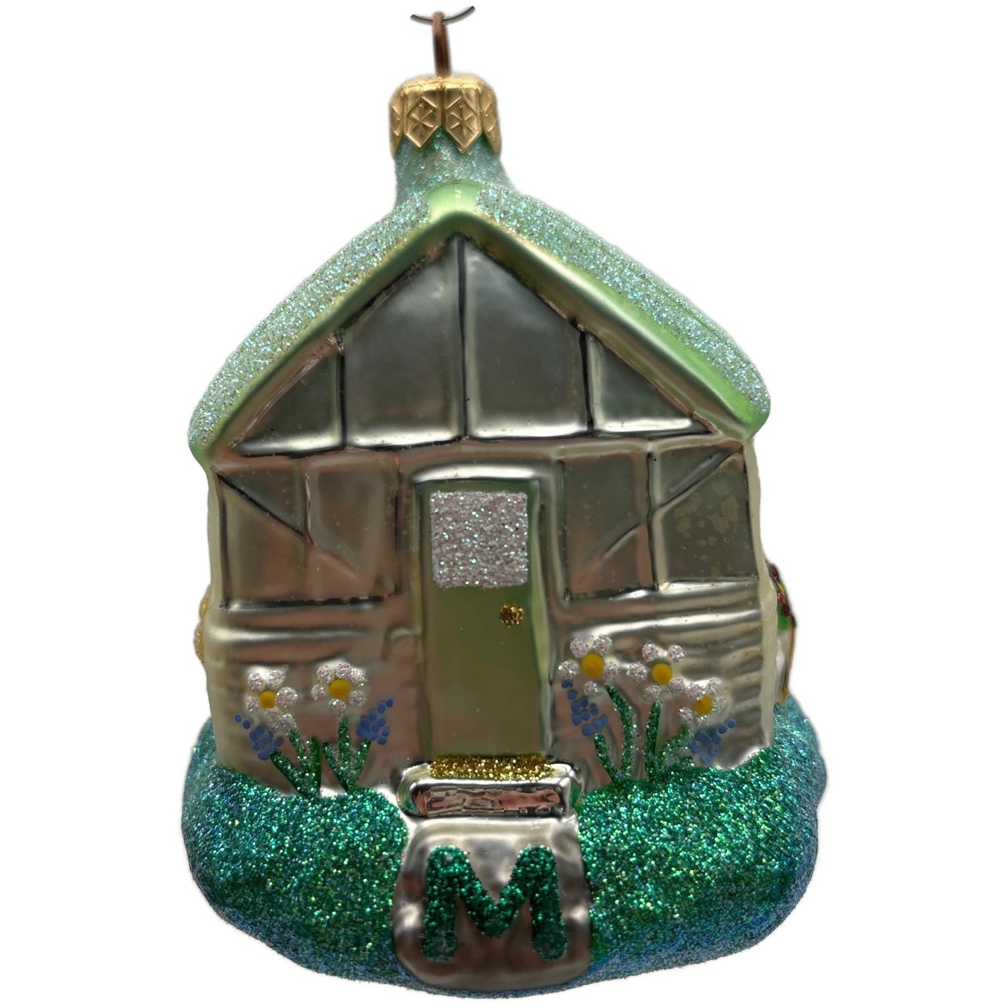 Patricia Breen From Our House With Love Green Glittered Roof Ornament 9800MIL