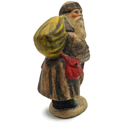 Vaillancourt Belsnickel in Brown Coat with Switches Stick Christmas Figurine