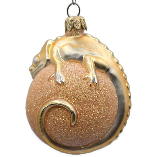 Patricia Breen Chameleon Peach Glittered Christmas Spring Tree Ornament