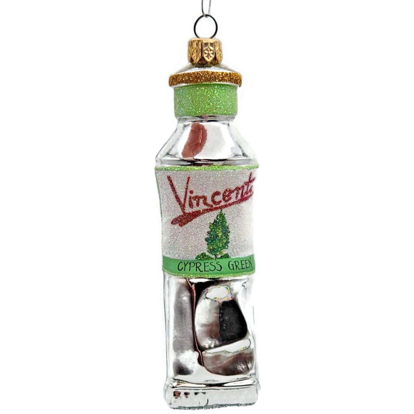 Patricia Breen PB Paints Vincent Cypress Green Single Tree Christmas Ornament