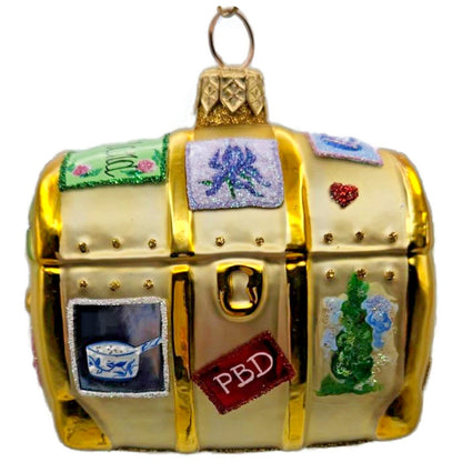 Patricia Breen Bon Voyage Gold Trunk Krakow Portland Christmas Ornament 9903