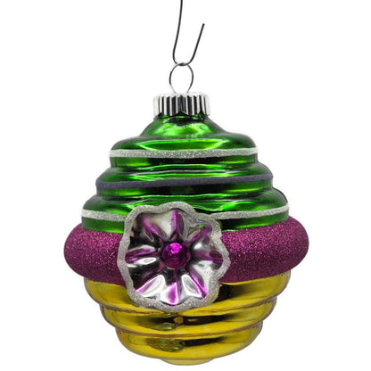 Christopher Radko Shiny Brite Lantern Reflector Christmas Tree Ornament Set of 6