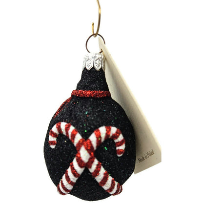 Patricia Breen Peppermint Sack Black Candy Canes Christmas Tree Ornament CATZ