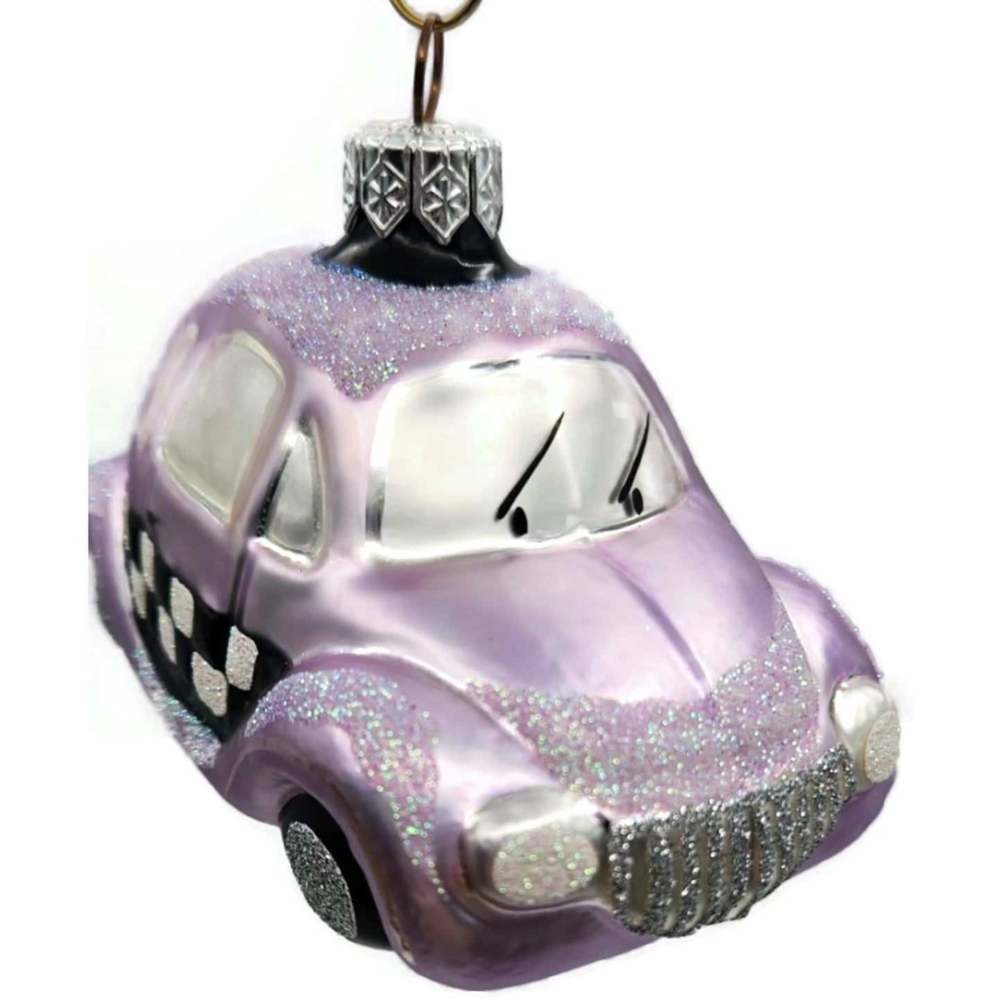 Patricia Breen Little Yellow Taxi Lavender Glitter Hood Christmas Ornament 9631