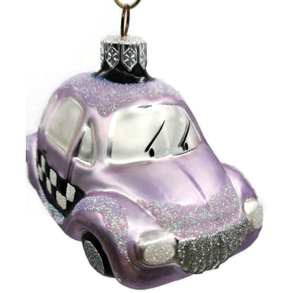 Patricia Breen Little Yellow Taxi Lavender Glitter Hood Christmas Ornament 9631