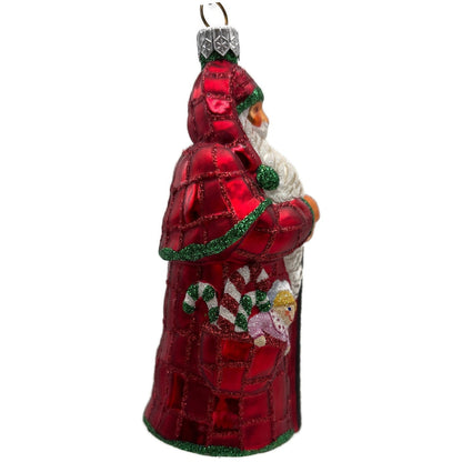 Patricia Breen Patchwork Santa Red Bear Snowman Candy Canes Christmas Ornament
