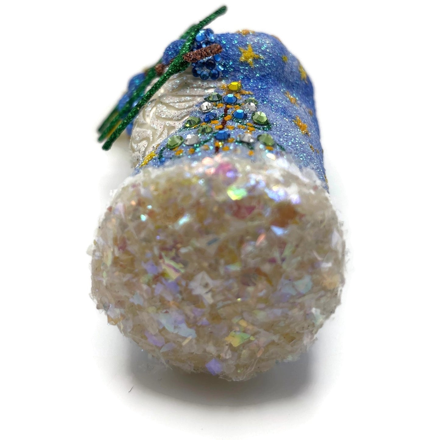 Patricia Breen Santa For Eric Blue Yellow Star Christmas Tree Ornament Milaegers