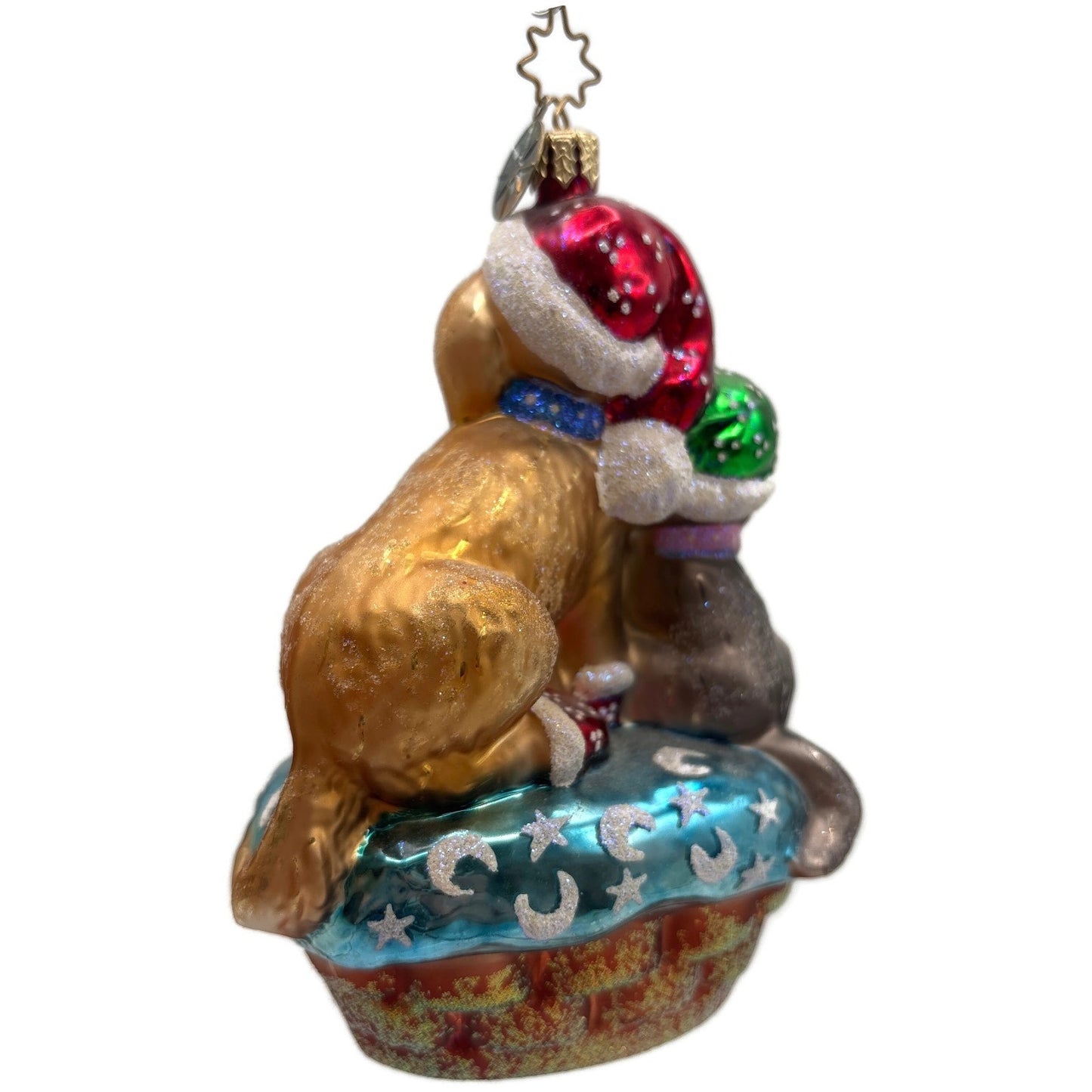 Christopher Radko Festive Furry Friends Dog Cat Christmas Tree Ornament 02-SP-95