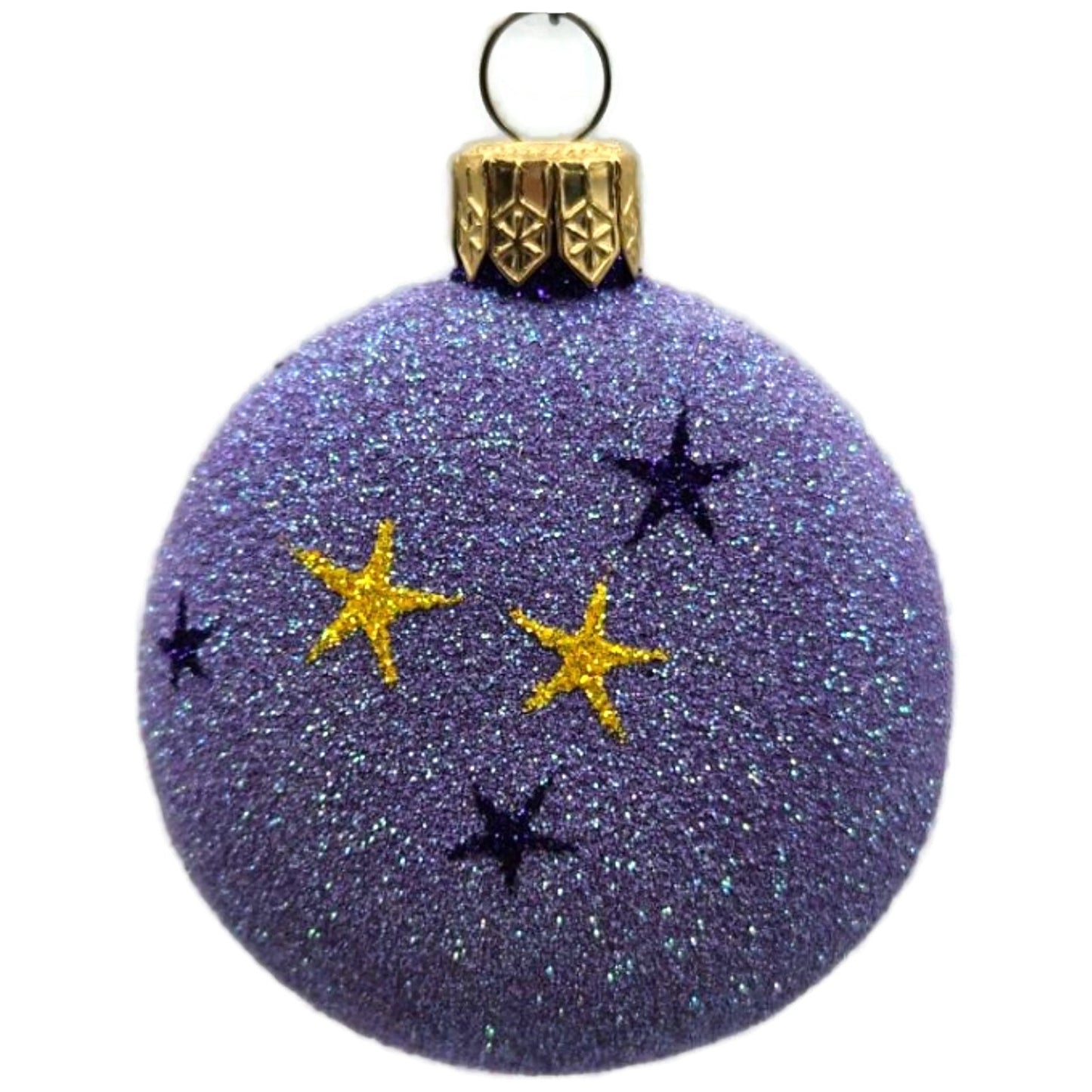 Patricia Breen Salem Medallion Violet Moon Stars Glass Halloween Ornament 2212