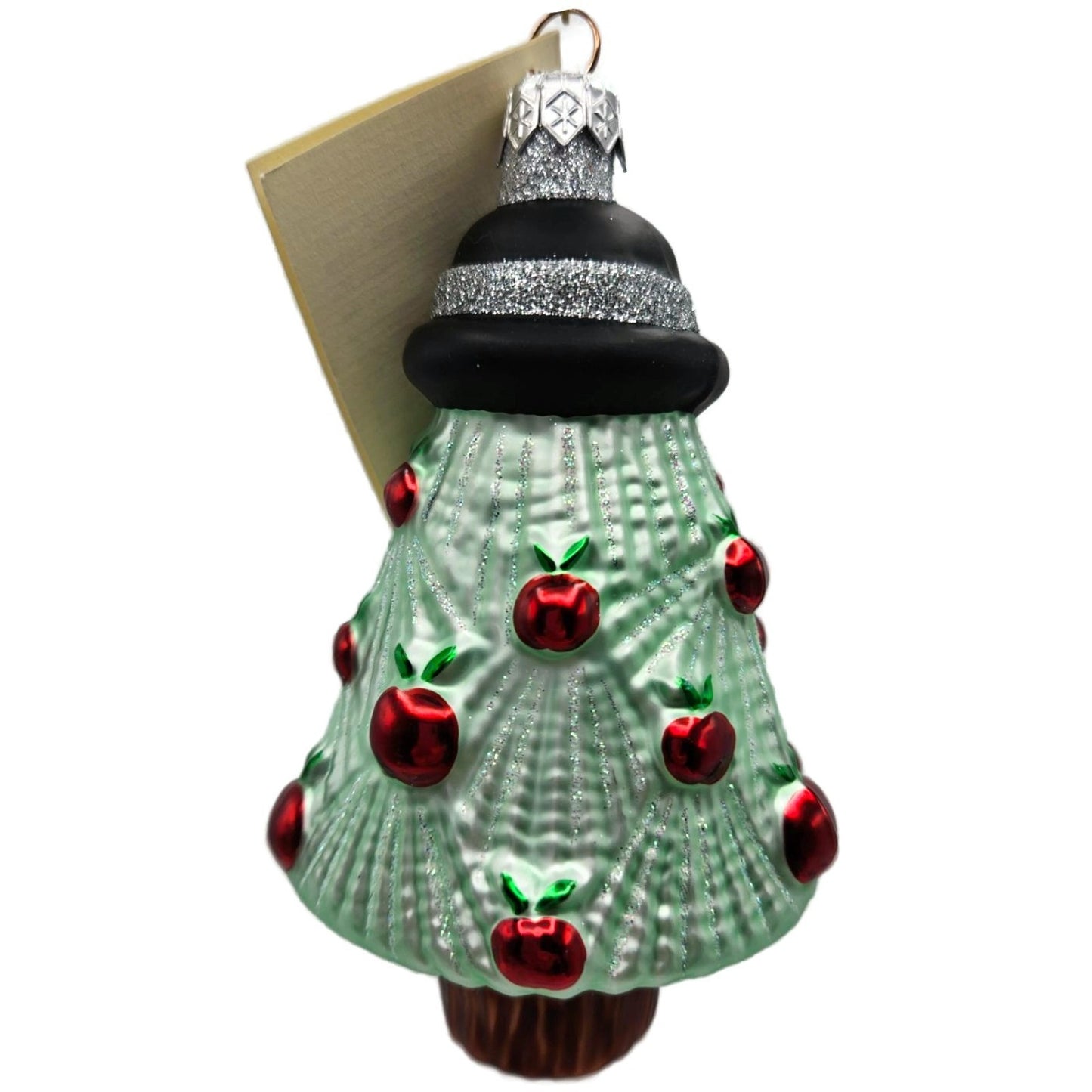 Patricia Breen Rene's Tree Black Band Glitter Apples Christmas Ornament 9837