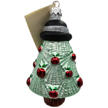 Patricia Breen Rene's Tree Black Band Glitter Apples Christmas Ornament 9837