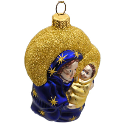 Patricia Breen Madonna of the Night Baby Jesus Blue Gold Star Christmas Ornament