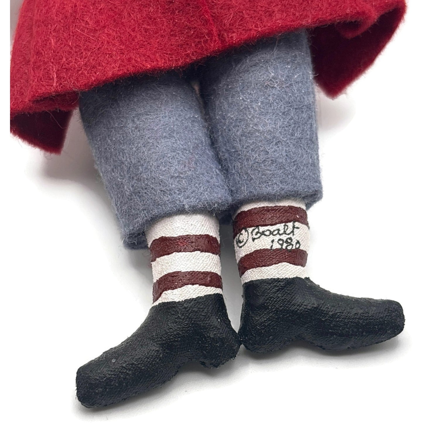 Gladys Boalt Mad Hatter Alice in Wonderland Red Fabric Christmas Ornament Signed