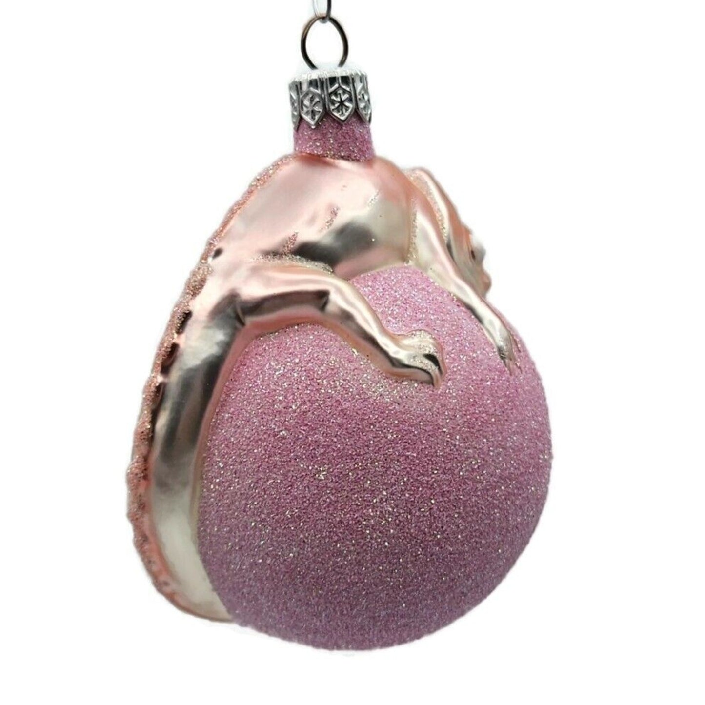 Patricia Breen Chameleon Pink Orb Glittered Christmas Holiday Tree Ornament