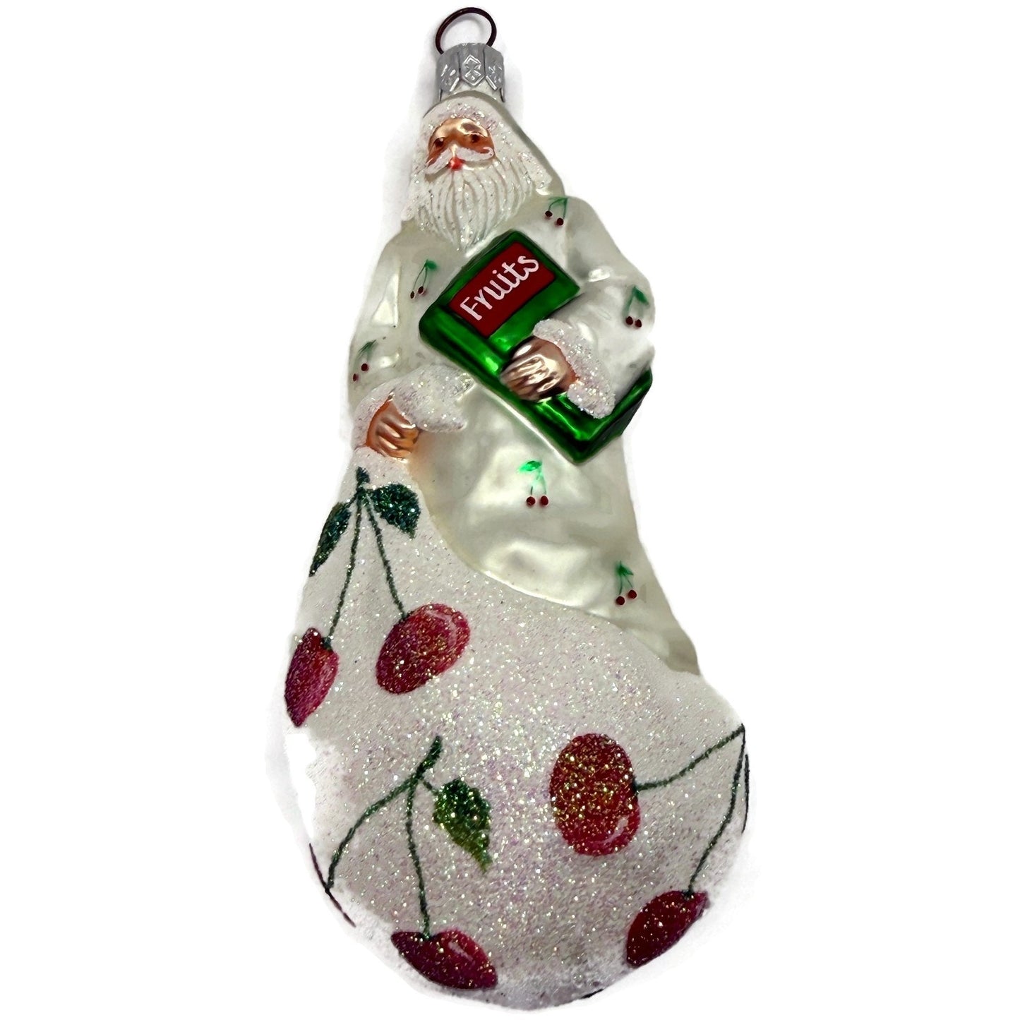 Patricia Breen Kris Kringle Market Day Cherries Santa Christmas Ornament 2197