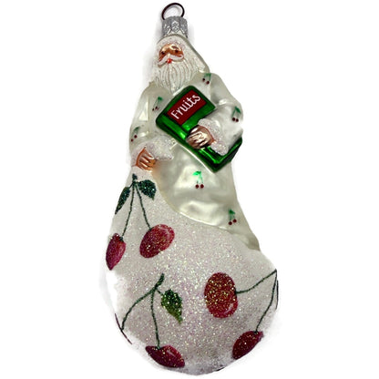 Patricia Breen Kris Kringle Market Day Cherries Santa Christmas Ornament 2197