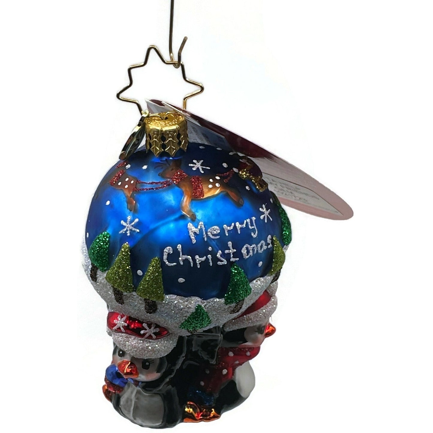 Christopher Radko A Lotta Help From My Friends Gem Penguins Christmas Ornament