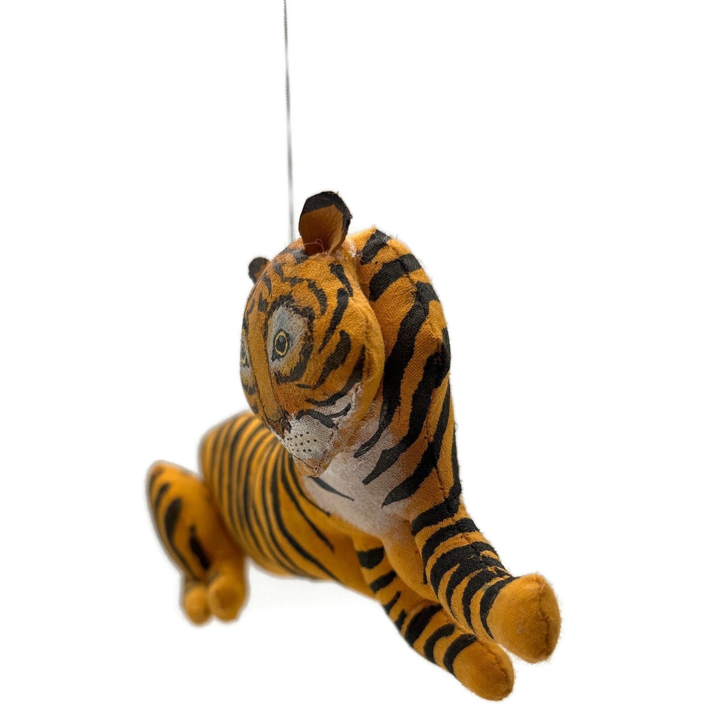 Gladys Boalt Tiger Striped Fabric Handmade Cat Christmas Tree Ornament Signed