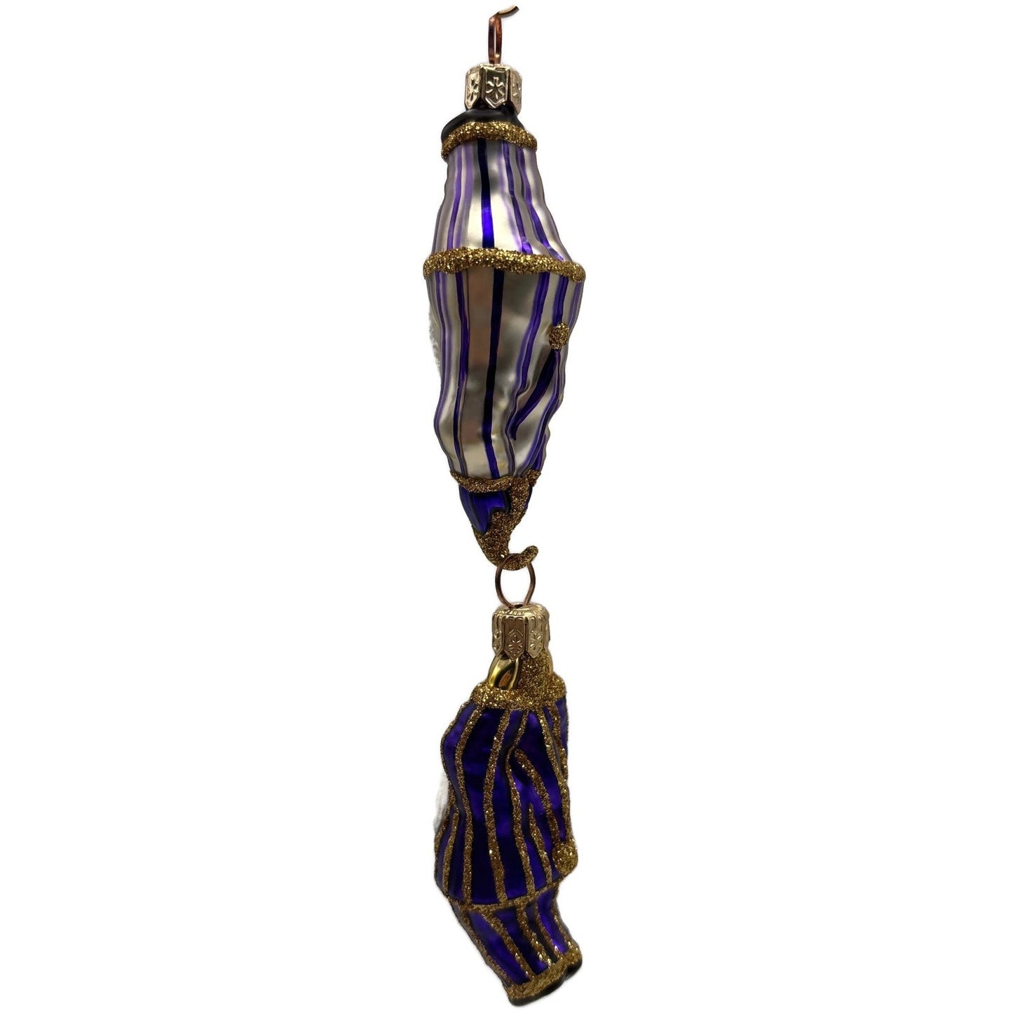 Patricia Breen Cirque De Nicoud Linked Santa Striped Christmas Ornament CATZ