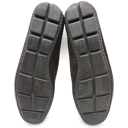 Prada Women’s Loafers Ebano Brown Suede Scamosciato Driving Shoes Itialian