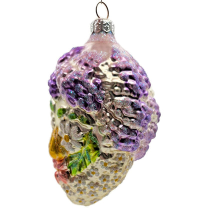 Patricia Breen Arcimbaldi Santa Purple White Flowers Spring Christmas Ornament