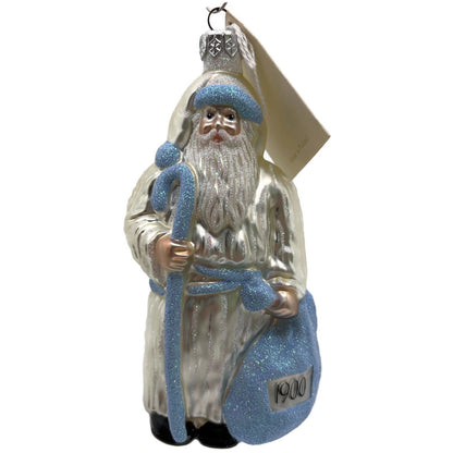 Patricia Breen Millennium Santa Claus 1900 2000 Blue Pearl Christmas Ornament