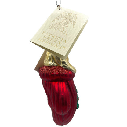 Patricia Breen Kitten in a Mitten Red Gold Christmas Holiday Tree Ornament
