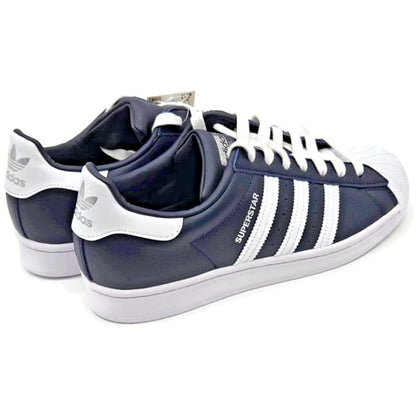 Adidas Superstar Navy Blue Stripe Leather Shoes Unisex Size 8 Shell Toe FY5864