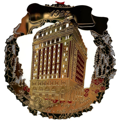 Portland Ornament 1997 Historic Benson Hotel 85th Anniversary Gold Plated Gift