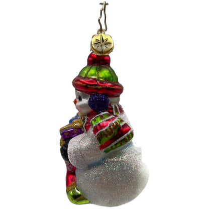 Christopher Radko A Year To Give Gem Snowman Glass Christmas Ornament 1018368