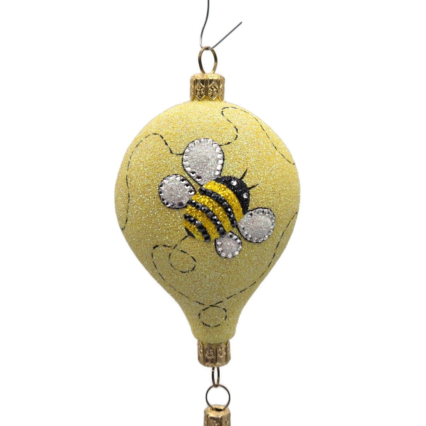 Patricia Breen Miniature Balloon Boy Bees Yellow Spring Christmas Tree Ornament