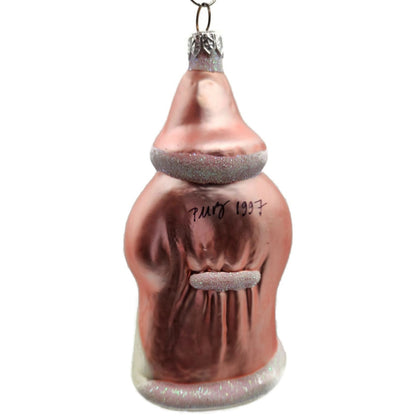 Patricia Breen Woodland Santa Claus Pink Christmas Tree Decor Signed Ornament