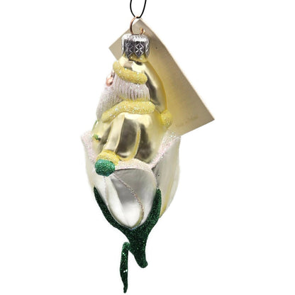 Patricia Breen Bluebell Yellow Santa Pearl Flower Spring Christmas Tree Ornament