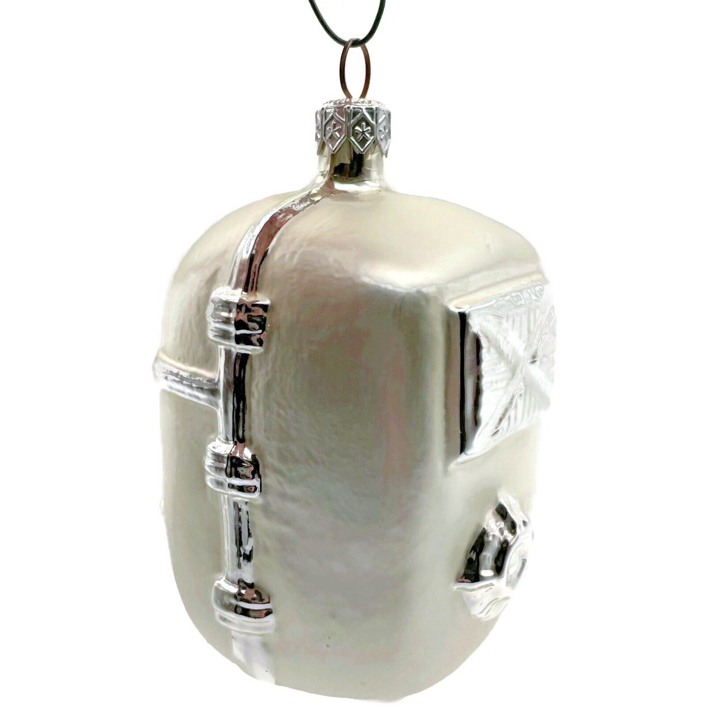 Patricia Breen Grandma Josies Fridge Pearl Silver Peace Heart Christmas Ornament