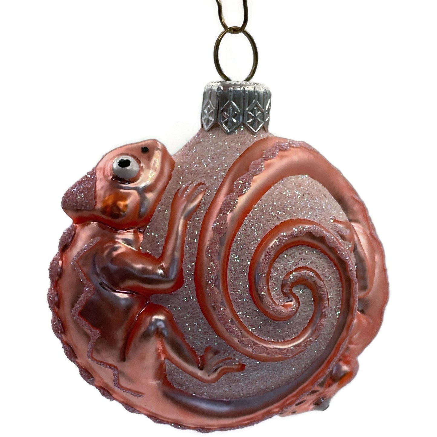 Patricia Breen Ornament Once Again for James Pink Chameleon Christmas Decoration
