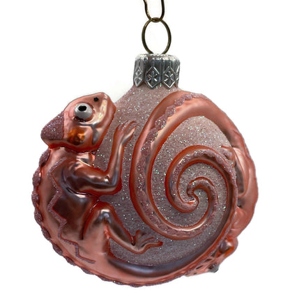Patricia Breen Ornament Once Again for James Pink Chameleon Christmas Decoration