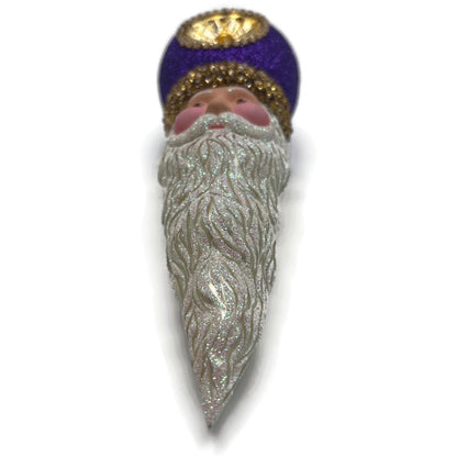 Patricia Breen Vendome Claus Glittered Purple Reflector Christmas Ornament CATZ