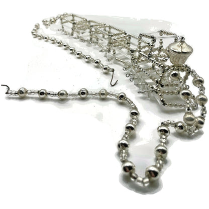 Christopher Radko Locomotive Garland Silver Train Czech Beaded Christmas 92-216