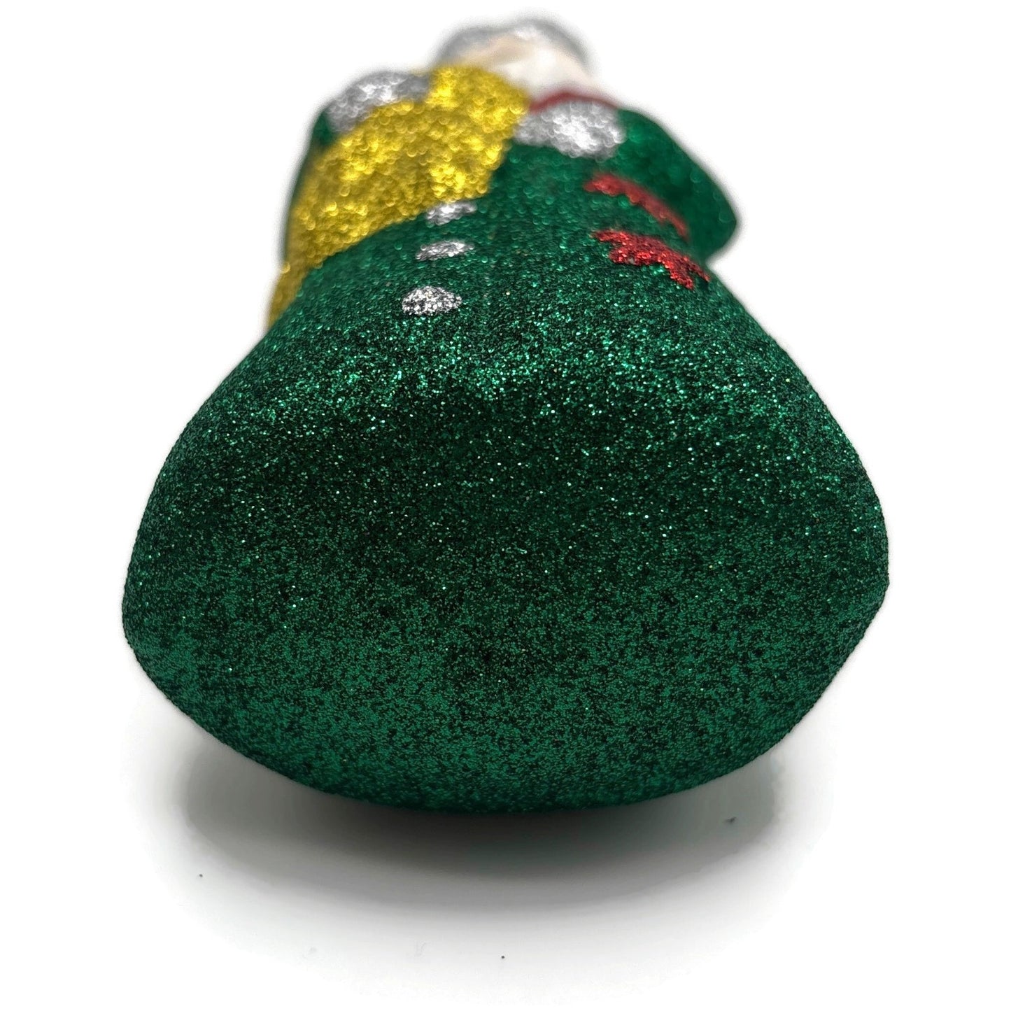 Larry Fraga Mr. Fabulous Glitter Series Green Gold Santa Christmas Ornament