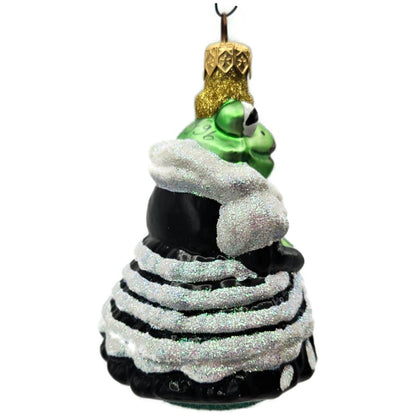 Patricia Breen Halloween Frog Queen Black White Glass Christmas Ornament 9715AUC